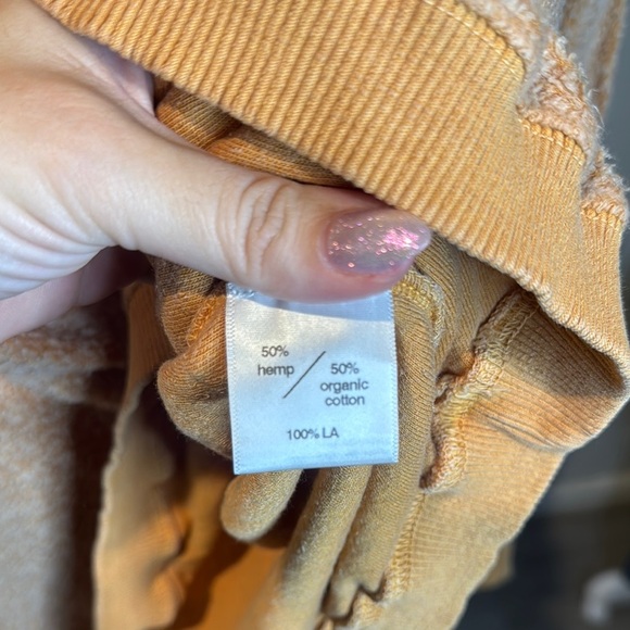 People of Leisure Tan Sweater Hoodie organic Cotten and hemp so soft XL - Picture 3 of 4